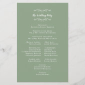 Elegantes Zeremoniell-Programm für Hochzeitssagen (Rückseite)
