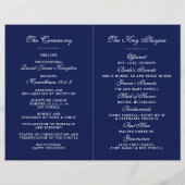 Elegantes Zeremoniell-Programm für Navy Blue & Whi (Rückseite)