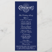 Elegantes Zeremoniell-Programm für Navy Blue & Whi Programm (Rückseite)