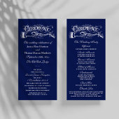 Elegantes Zeremoniell-Programm für Navy Blue & Whi Programm