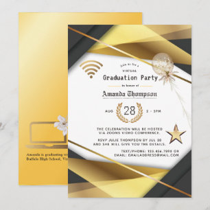 Elegantes Zertifikat für Virtual Graduation Party Einladung