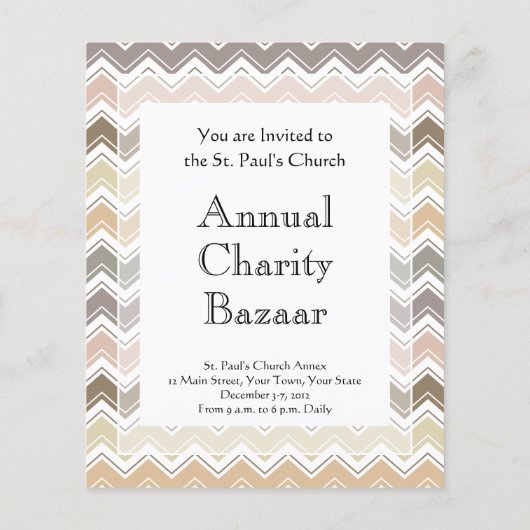 Elegantes, Zickzack Gestaltungsmuster des Designer Flyer (Hinten)