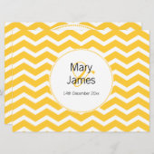 Elegantes Zickzack Hochzeitsgelbes Muster Einladung (Vorne/Hinten)