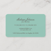 Elegantes Zickzack modernes Brown, Grün und Beige Visitenkarte (Rückseite)