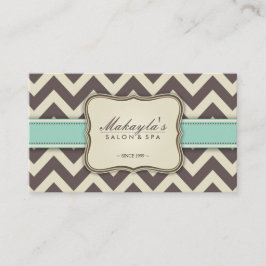 Elegantes Zickzack modernes Brown, Grün und Beige Visitenkarte