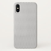 Elegantes Zickzack Muster in Weiß und Schwarz Case-Mate iPhone Hülle (Rückseite)