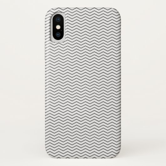 Elegantes Zickzack Muster in Weiß und Schwarz Case-Mate iPhone Hülle (Rückseite)