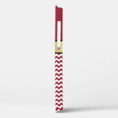 Elegantes, Zickzack Rot-Weiß-Muster, Name Case-Mate iPhone Hülle (Rückseite / Links)