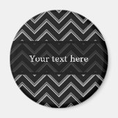 Elegantes Zickzack Schwarz-Graumuster Magnet (Vorne)