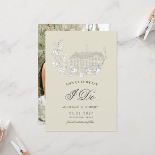 Elegantes Ziel Blumengebirge Save the Date Foto Einladung
