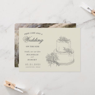Elegantes Ziel Blumengebirge Save the Date Foto Einladung