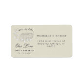 Elegantes Ziel Blumenlabel Save the Date Adressaufkleber (Vorne)