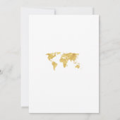 Elegantes Ziel Gold Weltkarte Brautparty Einladung (Rückseite)