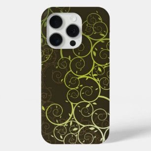Elegantes Zierspirale Grüne Reben Deko Muster Case-Mate iPhone Hülle