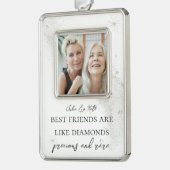 Elegantes Zitat Bestes Foto Gerahmtes Ornament Rahmen-Ornament Silber (Links)