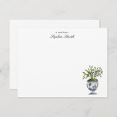 Elegantes Zitronenbaum Dankeskarte (Vorne/Hinten)