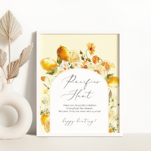 Elegantes Zitronenjagdspiel Schnuller Poster