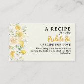 Elegantes Zitrus Zitrusfrüchte Blumenrezipe Brautp Begleitkarte (Vorderseite)