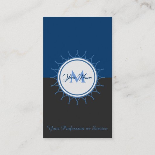 Elegantes zweifarbiges Monogramm und Beruf! Visitenkarte (Vorderseite)