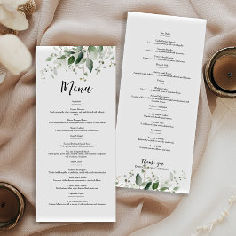 Elegantes, zweiseitiges Hochzeitsmenü Menükarte