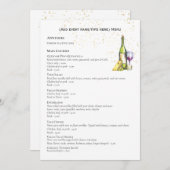 Elegantes zweiseitiges MENU-Template Weinkäse Einladung (Vorne/Hinten)