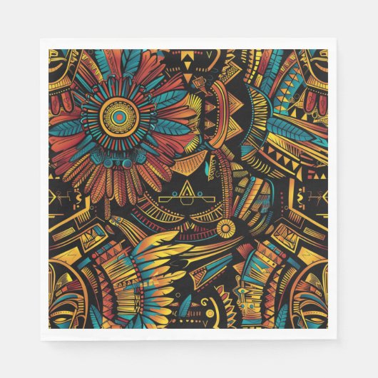 Elegantes zyanisches "Aztec Dream" Festival Napkin Serviette (Vorderseite)