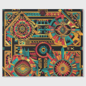Elegantes zyanisches Matte Wrapping Paper "Aztec D Geschenkpapier (Flach)