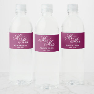 Eleganteste burgunderrote Wasserflaschenetiketten Wasserflaschenetikett