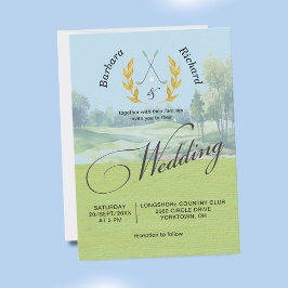 ElegantGolf Wedding Invite Watercolor Golf Course  Einladung