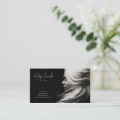 ElegantHair Stylist Business Card Visitenkarte (Stehend Vorderseite)