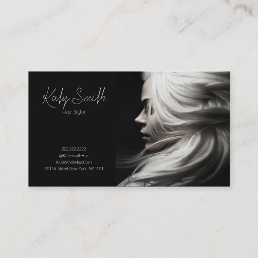 ElegantHair Stylist Business Card Visitenkarte (Vorderseite)
