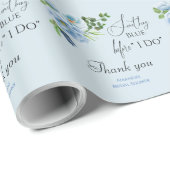Eleganthing Blue Floral Brautparty Gift Geschenkpapier (Rolleneckpunkt)