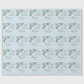 Eleganthing Blue Floral Brautparty Gift Geschenkpapier (Flach)