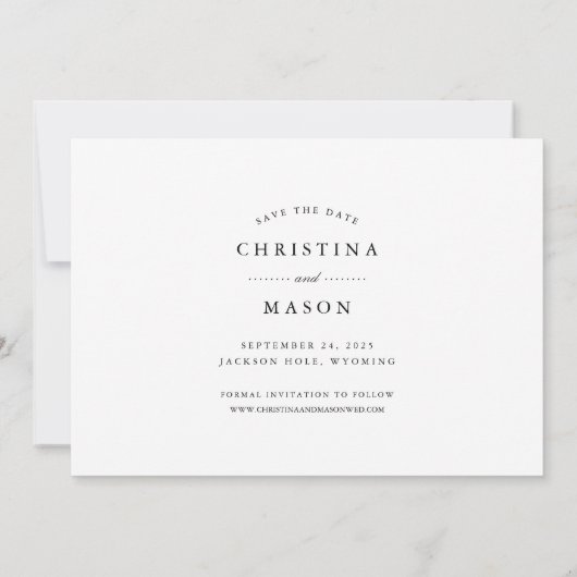 Elegantly Penned | Vollständiges Foto Save The Date (Rückseite)