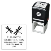 Eleganto 2 Dragonflies Name Rücksendeadresse Monog Permastempel (Beispiel)