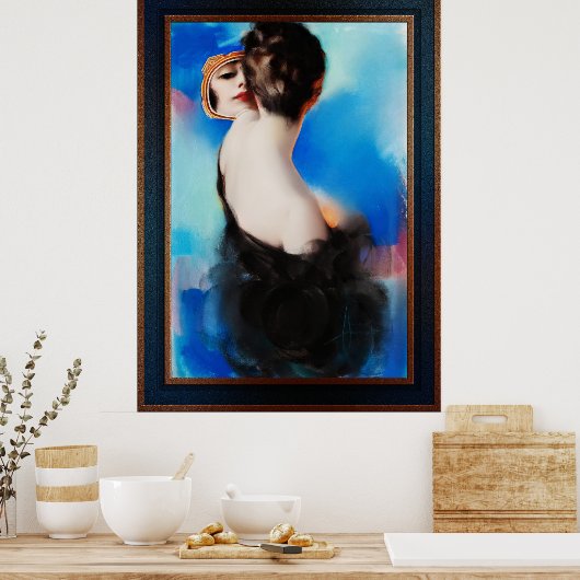Eleganto Black by Rolf Armstrong Poster (Küche)
