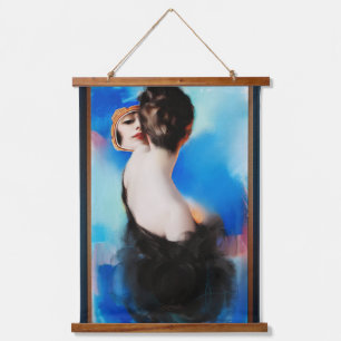 Eleganto Black by Rolf Armstrong Wandteppich Mit Holzrahmen