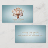 Eleganto Brown Lotus Blume Blue Visitenkarte (Vorne/Hinten)