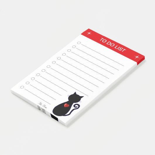 Eleganto do List & Black Cat Silhouette Post-it Klebezettel (angewinkelt)
