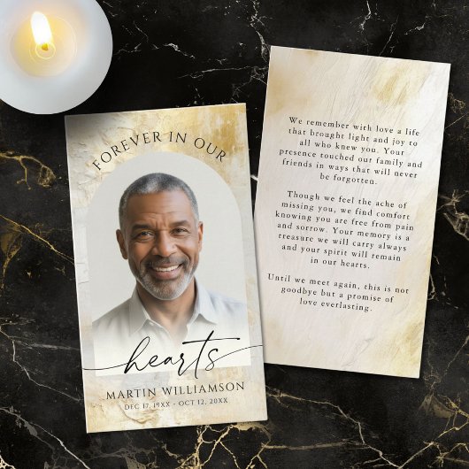 Eleganto Forever in Hearts Foto Gold Gebet Karten