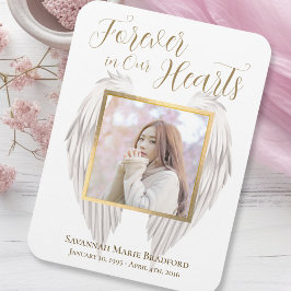 Eleganto Forever in Our Hearts Angel Wings Foto Magnet