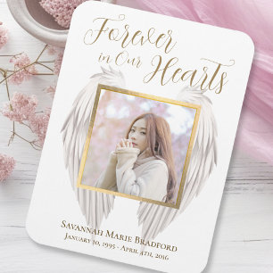 Eleganto Forever in Our Hearts Angel Wings Foto Magnet