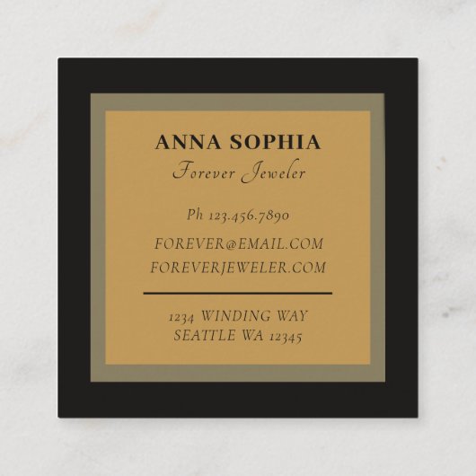Eleganto Forever Permanent Juwelry Quadratische Visitenkarte (Rückseite)