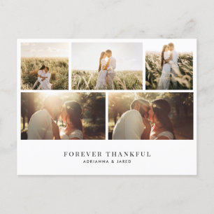 Eleganto Forever Thankful Simple Wedding Foto Postkarte