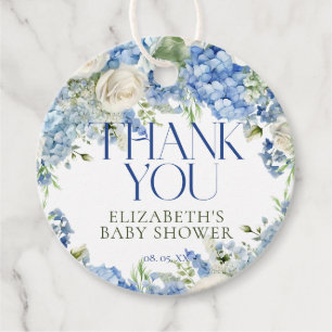 Eleganto Modern Blue Hydrangea Floral Vielen Dank Geschenkanhänger