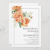 Eleganto-Peony-Blume Probe-Dinner Einladung (Vorne/Hinten)