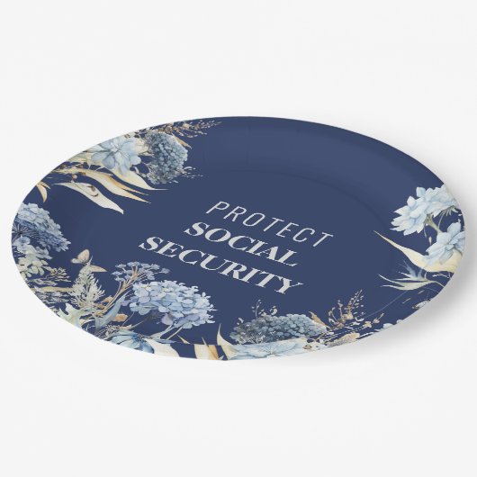 Eleganto Protect Social Security Anti Trump Pappteller (Schrägansicht)