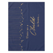 Eleganto Uns Kind ist Geboren Gold Blue Weihnachte Tischdecke (Vorderseite)