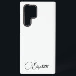Elegants Geschenke Monogram Typografy Name White Samsung Galaxy Hülle<br><div class="desc">Elegante moderne,  Minimalistische Design Monogram Typografie Name Template Best gibt Black and White Trendy Phone Cases & Accessories / Samsung Hüllen / Galaxy S22 Ultra Case.</div>