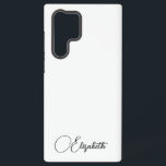 Elegants Geschenke Monogram Typografy Name White Samsung Galaxy Hülle<br><div class="desc">Elegante moderne,  Minimalistische Design Monogram Typografie Name Template Best gibt Black and White Trendy Phone Cases & Accessories / Samsung Hüllen / Galaxy S22 Ultra Case.</div>